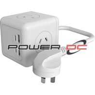 ULTRACHARGE POWER CUBE 3 SOCKET 4 USB - WHITE