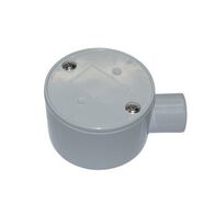 Shallow Junction Box 1-Way Entry 20mm Grey