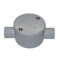 Shallow Junction Box 2-Way Entry 20mm Grey