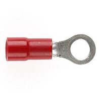 PRE-INSULATED RING TERMINAL (0.5-1.6MM CABLE) RED 4MM STUD DOUBLE GRIP