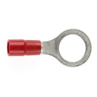 PRE-INSULATED RING TERMINAL (0.5-1.6MM CABLE) RED 8MM STUD DOUBLE GRIP