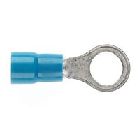 PRE-INSULATED RING TERMINAL (1.0-2.6MM CABLE) BLUE 6MM STUD DOUBLE GRIP