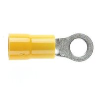 PRE-INSULATED RING TERMINAL (2.5-6.0MM CABLE) YELLOW 4MM STUD DOUBLE GRIP