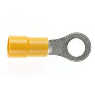 PRE-INSULATED RING TERMINAL (2.5-6.0MM CABLE) YELLOW 6MM STUD DOUBLE GRIP