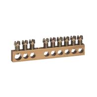 5 Way Screw Terminal Block 45mm | 400V 100A | Brass & Zinc-Plated by Legrand