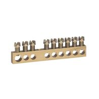 9 Way Screw Terminal Block | 100A Max | 73mm Length | Brass & Zinc by Legrand