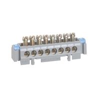 9 Way Terminal Block | 100A Max | Brass & Zinc-Plated | Rail Mount by Legrand