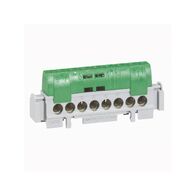 22 Way Terminal Block IP2X | Green Cover | 400V Rated | Brass & Steel by Legrand