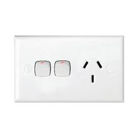 10A Single Power Point with Extra Switch | 220-240V | White Finish by Legrand