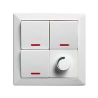 Vertical Rotary Dimmer 400VA 240V | 3x10A Switches & Neon | White by Legrand