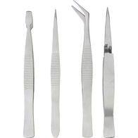 Stainless Steel Tweezer Set | Anti-Acid & Anti-Magnetic | 4 Types Included | Majortech
