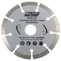 Diamond Cutting Blade 115mm | 23mm Bore Size | 9 Segmented Diamonds | 80 m/s by Majortech