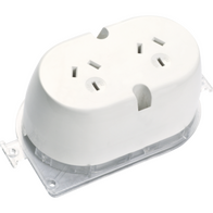 Double socket plug base, 250V 10A