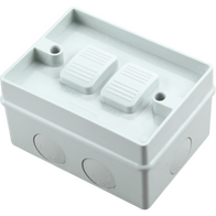 Two gang weatherproof switch IP53