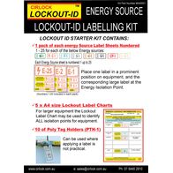 Water Lockout Labels Kit | Includes 2525 Energy Source Labels | Durable A4 Charts & Tag Holders | Cirlock