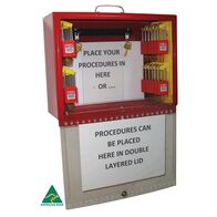 16 Padlock Group Lock Box | Aluminium Construction | Clear Polycarbonate Cover | Wall Mountable | Red by Cirlock