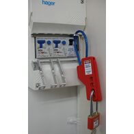 Flexible Spark Resistant Hasp | PVC Coated Steel | 4 Padlock Holes | Blue with Red Handle by Cirlock