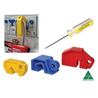 MCB Lockout Device Pack of 3 | Durable Nylon & Zinc-Plated | Prevents Unintended Energization | Yellow, Blue, Red by Cirlock