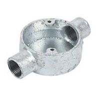 50mm 2-Way Junction Box | Galvanised Steel | Durable Design & Easy Conduit Branching by Tradepro Australia Pty Ltd
