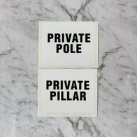 Private Pillar Labels Pack of 10 | Durable Adhesive | Clear Safety Identification by Tradepro Australia