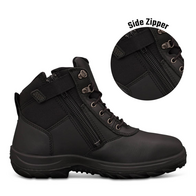 Black Zip Sided Work Boot | Water Resistant Leather | Heat Resistant Sole | Slip Resistant by Oliver