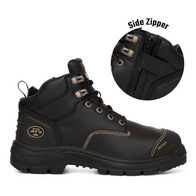 130mm Black Zip Sided Boot | Water Resistant Leather | Steel Toe Cap | Slip Resistant | by Oliver