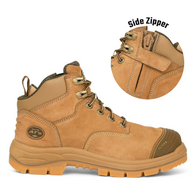 130mm Stone Zip Sided Boot | Water Resistant Leather | Steel Toe Cap | Quick Release Zipper | by Oliver