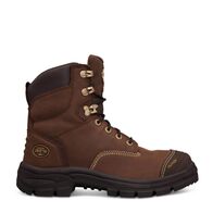 150mm Brown Lace Up Work Boot | Steel Safety Toe Cap | Water Resistant Leather | Slip Resistant Outsole by Oliver