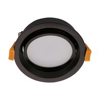 DECO-13 Round 13W Dimmable LED Tricolour Tiltable IP44 Downlight - Black
