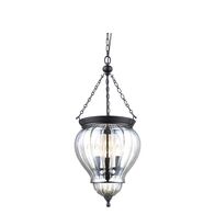 DIANA Lantern Black Pendant with Clear Glass 240V - 3 x E14