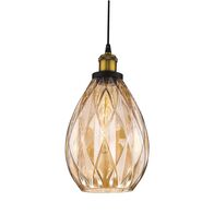 EVELYN Glass 240v E27 1 Light Pendant