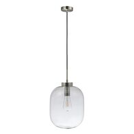 FLAUNT GLASS PENDANT 240V E27 SATIN CHROME