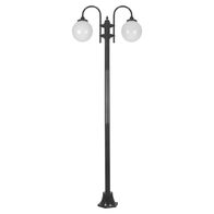 GT-1002 Lisbon Twin Spheres Curved Arms Plain Post - Powder Coated Finish / E27