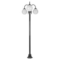 GT-1003 Lisbon Triple Sphere Curved Arms Plain Post - Powder Coated Finish / E27
