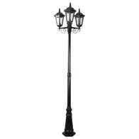 GT-142 Chester Three Head Tall Post Light - Powder Coated Finish / B22