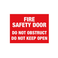 PVC Fire Safety Door Sign | UV-Protected | Clear Message & Easy Installation | 300mm x 225mm by Firebox