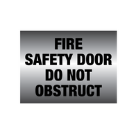Fire Safety Door Sign | UV-Protected PVC | Metal Finish | Clear 'Do Not Obstruct' Message by Firebox