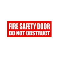 PVC Fire Safety Door Do Not Obstruct Sign | UV-Protected | Clear Message | Indoor/Outdoor Use by Firebox