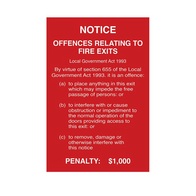 PVC Fire Exit Offences Sign | UV-Protected Material | Clear Visibility | Indoor/Outdoor Use by Firebox