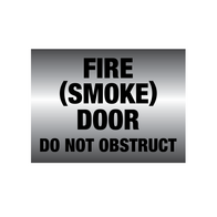 Fire Door Sign | UV-Protected PVC | Metal Finish & Clear Message | 300mm x 225mm by Firebox