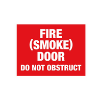 PVC Fire Smoke Door Do Not Obstruct Sign | UV-Protected | Clear Message | Single Unit Packaging by Firebox