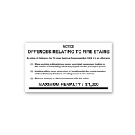 PVC Fire Stairs Offences Sign | UV-Protected Material | Clear Warning | Available in Bulk by Firebox