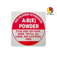 Self-adhesive ABE Extinguisher I.D Sign | UV-Resistant PVC | Easy Application | Fire Safety Compliance by Firebox