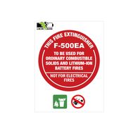 Extinguisher I.D Sign for F-500EA | UV-Protected PVC | Easy Attachment | 225mm x 190mm by Firebox
