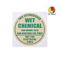Self-adhesive Wet Chemical Extinguisher I.D Sign | UV-Protected PVC | Easy Application & Durable | Firebox