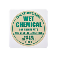 Wet Chemical Extinguisher I.D Sign | UV-Resistant PVC | Compact Size | Clear Identification by Firebox