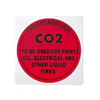 CO2 Extinguisher I.D Sign | UV-Resistant PVC | Compact 190mm Size | Easy Installation by Firebox