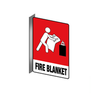 PVC Fire Blanket Location Right Angle Sign | UV-Protected Material | Indoor & Outdoor Use | Clear Visibility by Firebox