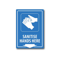 Sanitise Hands Location Sign | UV-Protected PVC | Indoor & Outdoor Use | 150mm x 225mm by Firebox
