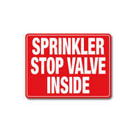 Stainless Steel Sprinkler Stop Valve Sign | Durable Material | Clear Visibility | Indoor Use by Firebox